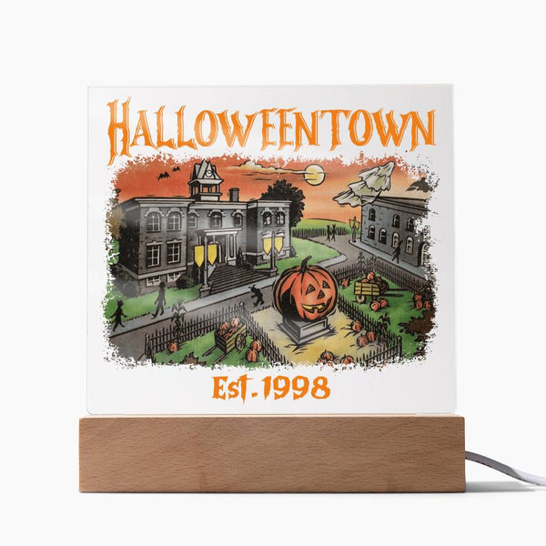 HalloweenTown Plaque - Spooky Decor for Halloween Enthusiasts