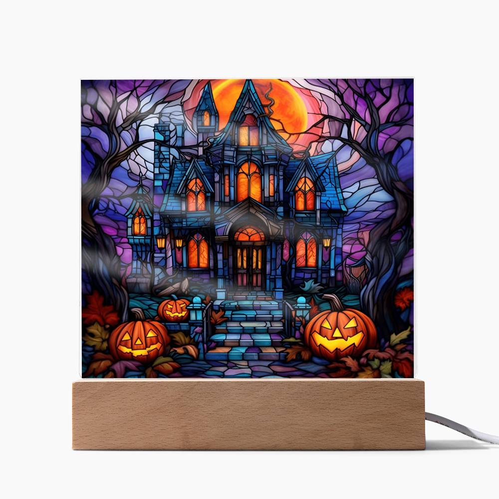 Halloween House of stained glass - Acrylic Plaque