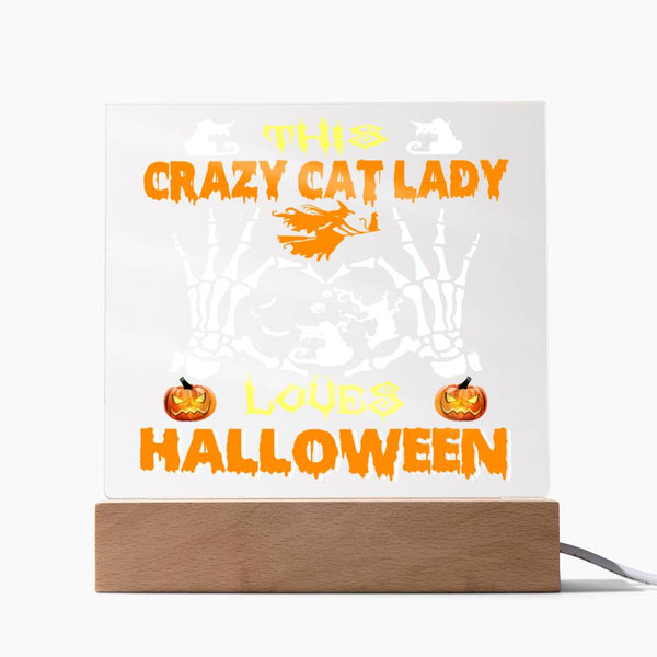 Cozy Cat Woman - Halloween Plaque for a Purrfectly Spooky Night