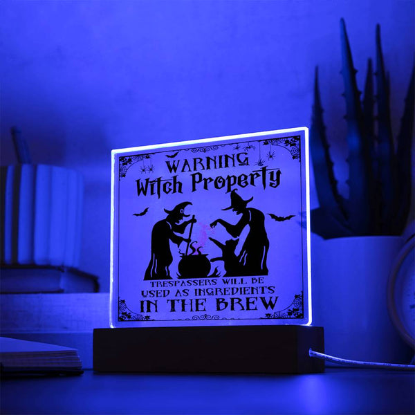 Warning: Witch Property - Halloween Plaque