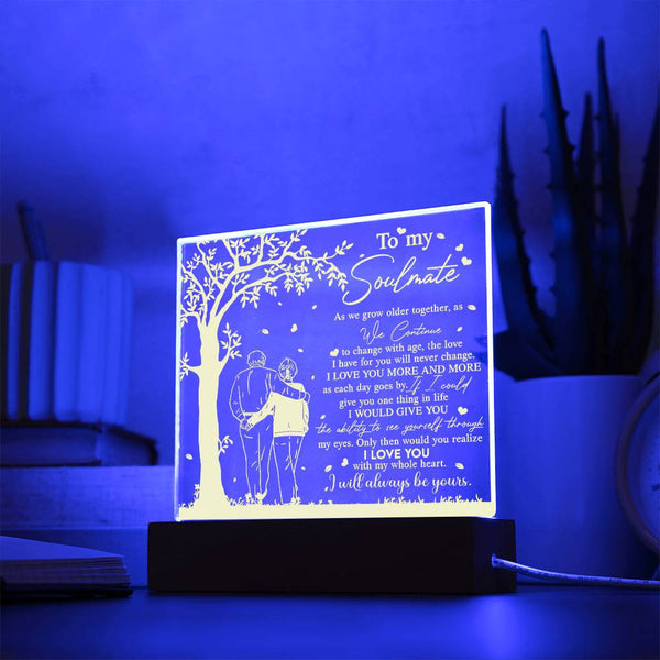 Soulmate-Grow Older Together-Acrylic Square Plaque