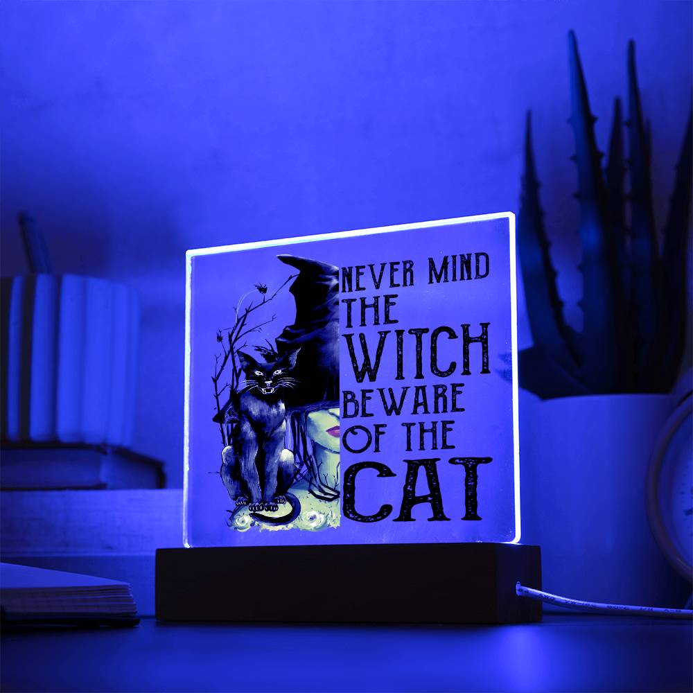 Beware the Cat - Halloween Plaque for Spooky Decor