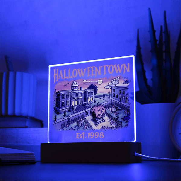 HalloweenTown Plaque - Spooky Decor for Halloween Enthusiasts