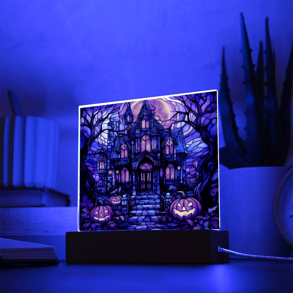 Halloween House of stained glass - Acrylic Plaque