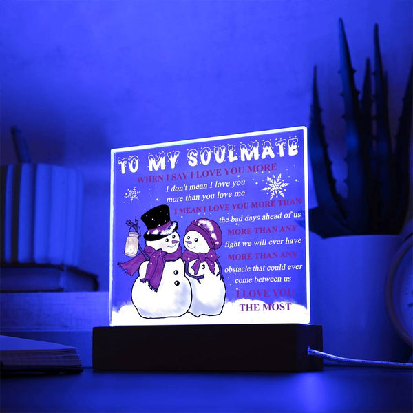 Soulmate-Love You More-Acrylic Square Plaque