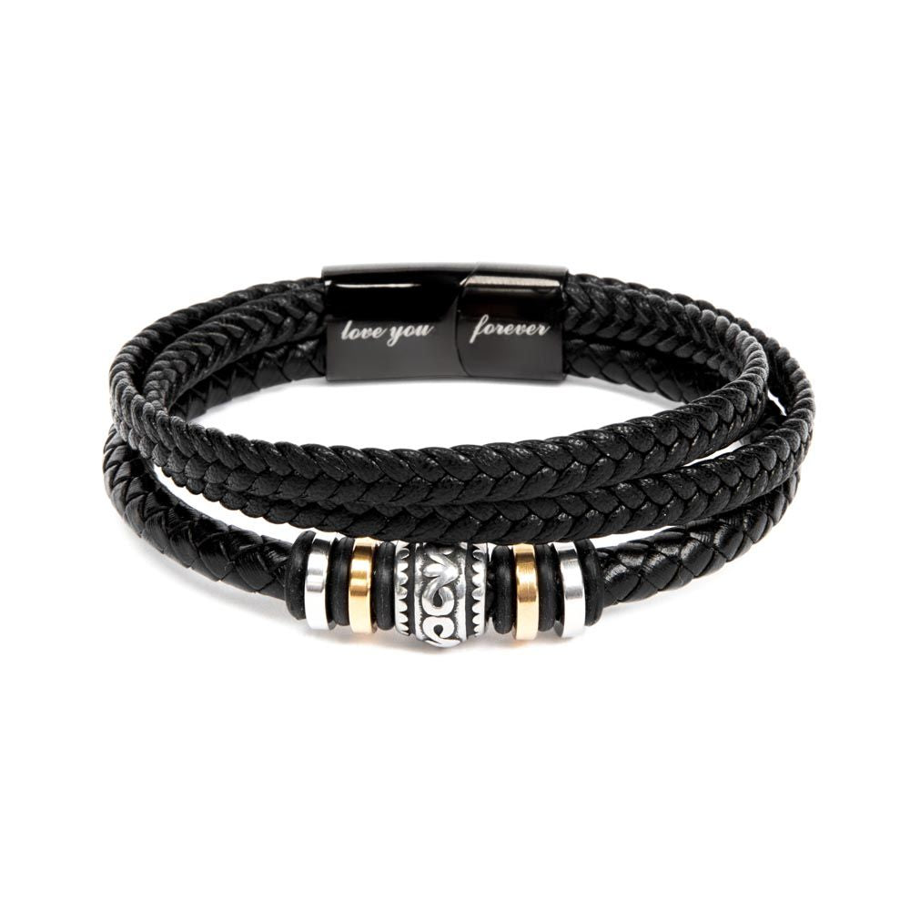 Embrace of Love: Father's Day Leather Bracelet with Heartfelt Message Card