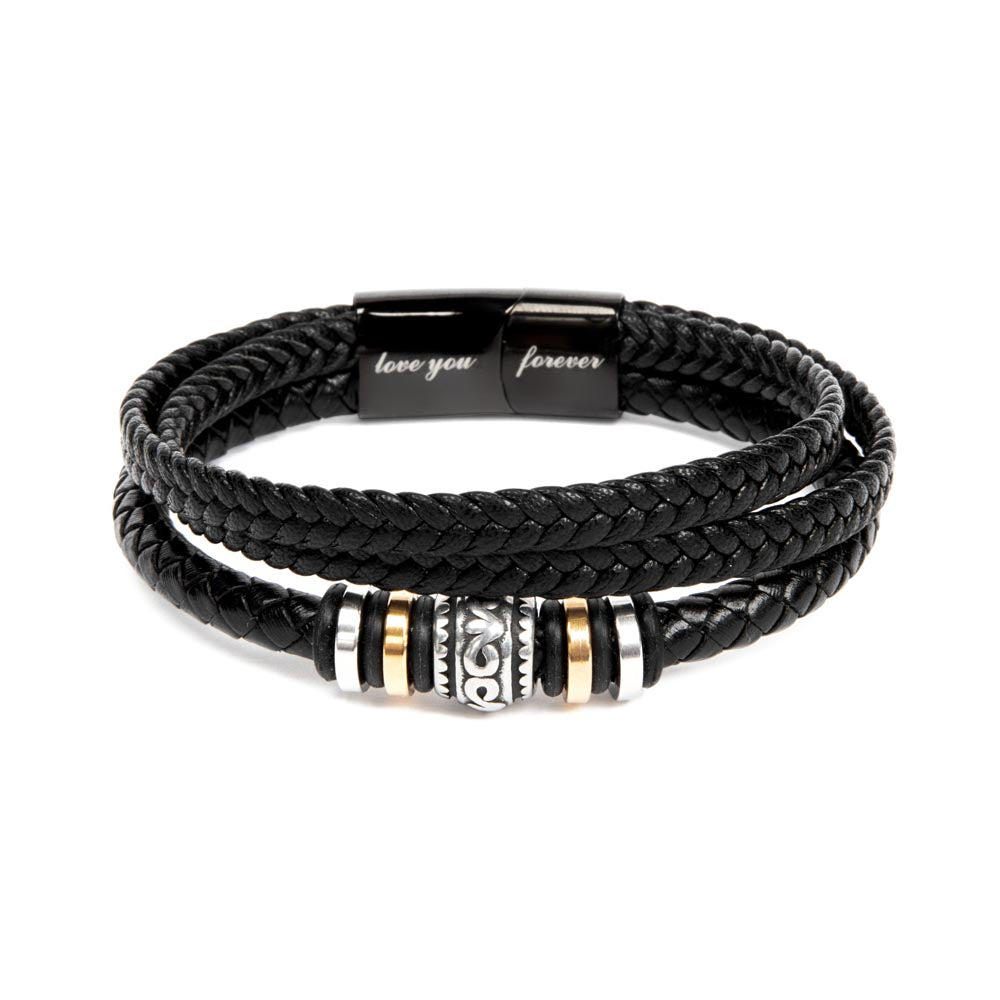 Dad-Grateful To You-Bracelet Stylish Men's Leather Bracelet | Unique Father's Day Gift