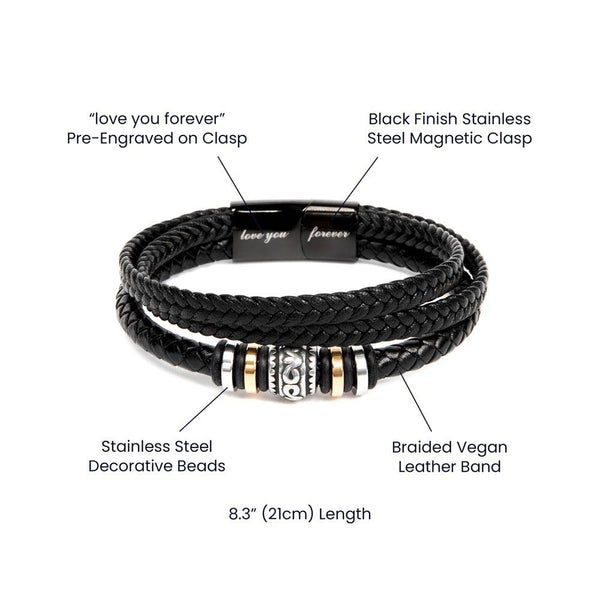 Stylish Men's Leather Bracelet | Unique Father's Day Gift
