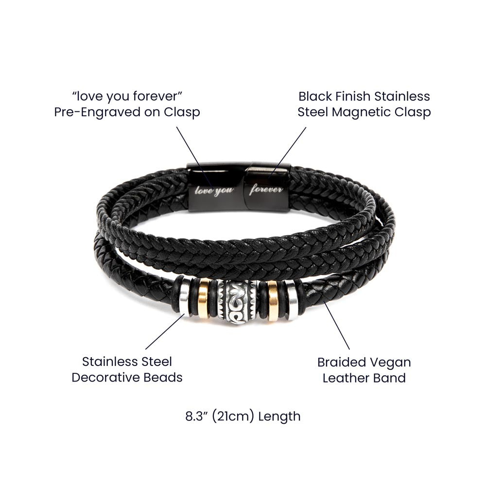 Dad-Father And Son-Stylish Men's Leather Bracelet | Unique Father's Day Gift