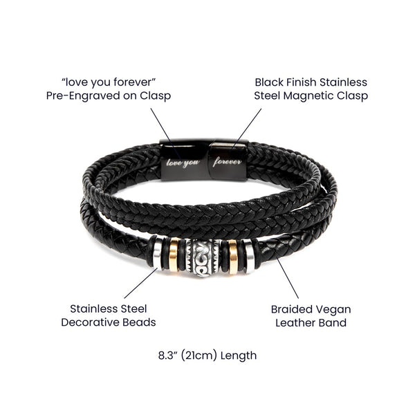 Dad-Always Be Your-Stylish Men's Leather Bracelet | Unique Father's Day Gift