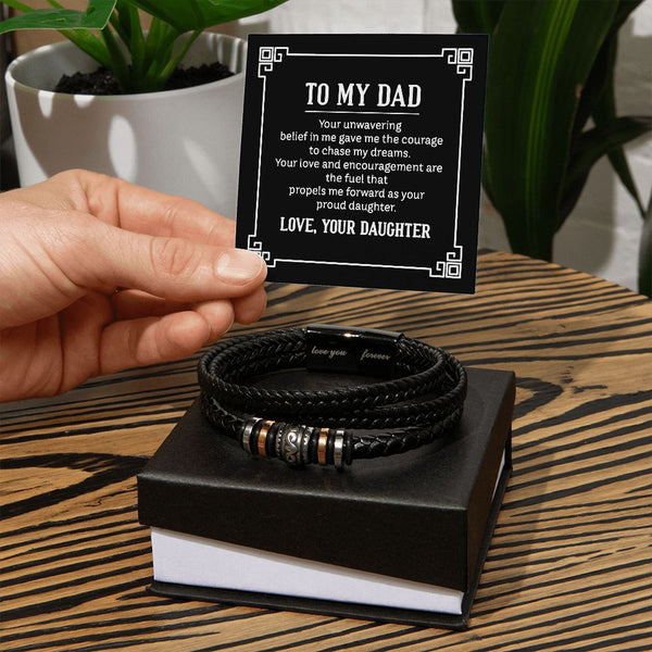 Unbreakable Bond: Father's Day Leather Bracelet