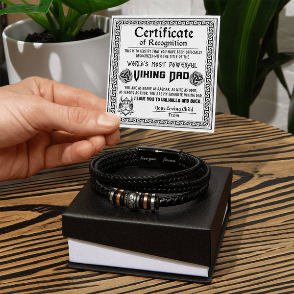 Dad-The Viking Dad-Bracelet Stylish Men's Leather Bracelet | Unique Father's Day Gift
