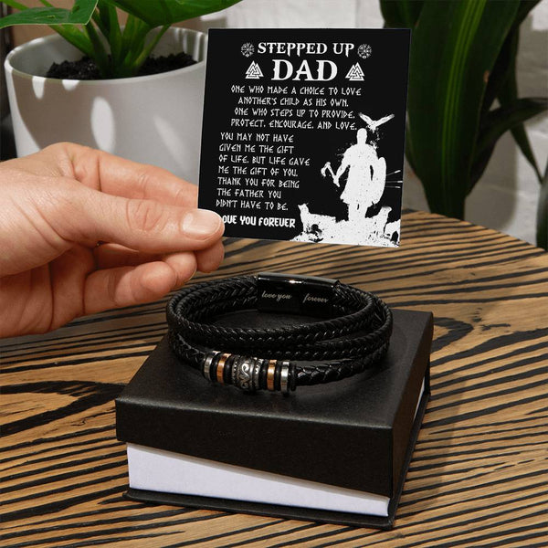 Step Dad-As His Own-Bracelet Stylish Men's Leather Bracelet | Unique Father's Day Gift