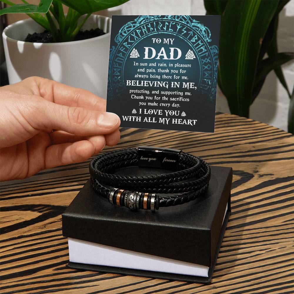 Dad-Pleasure And Pain-Bracelet Stylish Men's Leather Bracelet | Unique Father's Day Gift
