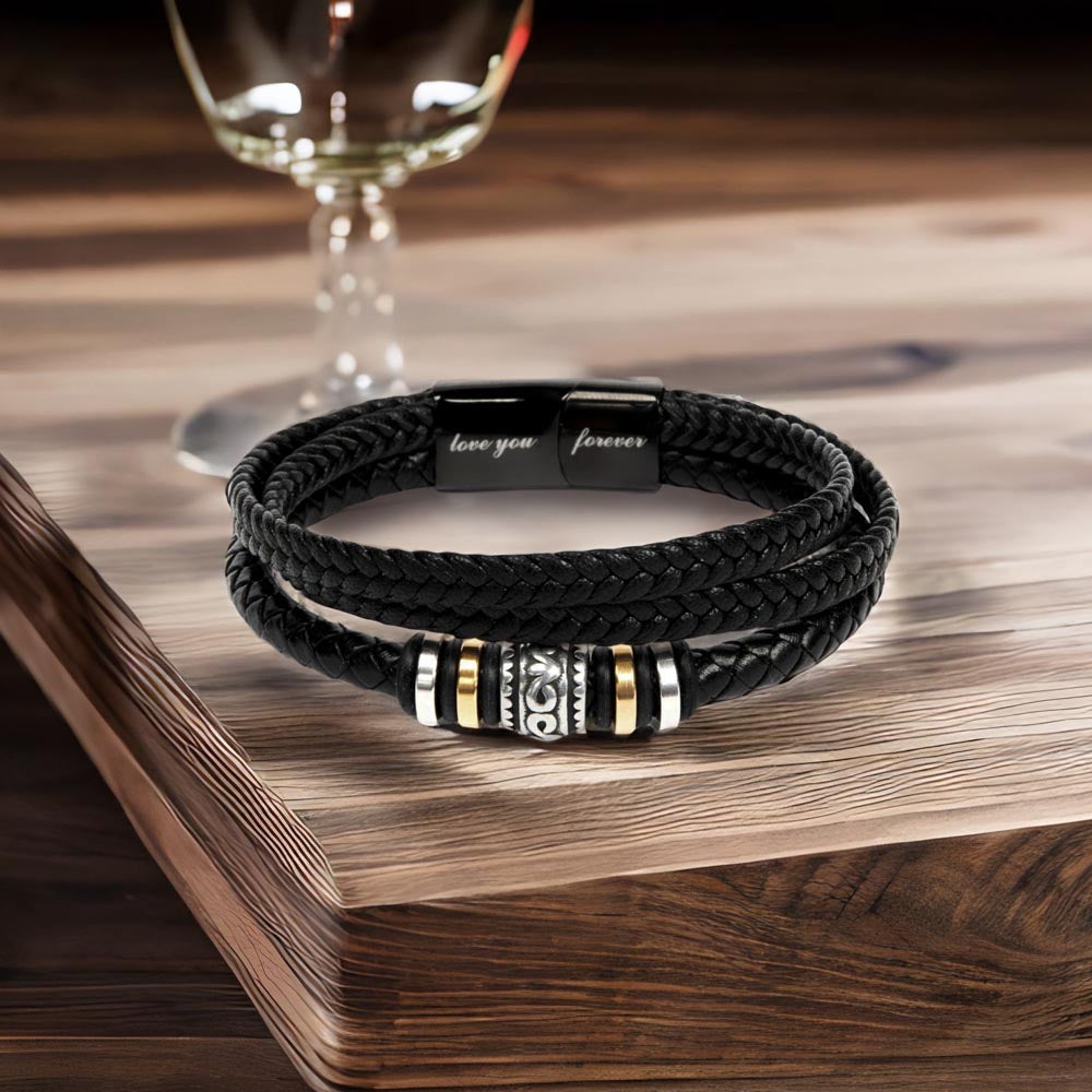 Unforgettable Love: Father's Day Leather Bracelet - you gave me wings to soar