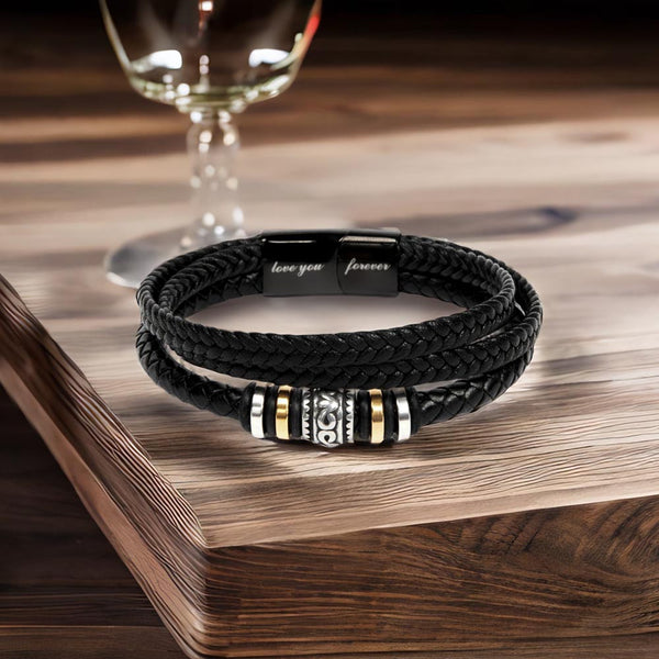 Unforgettable Love: Father's Day Leather Bracelet - you gave me wings to soar