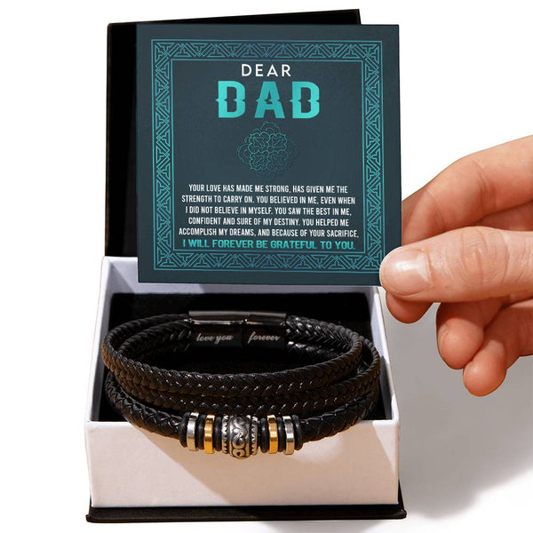 Dad-Grateful To You-Bracelet Stylish Men's Leather Bracelet | Unique Father's Day Gift