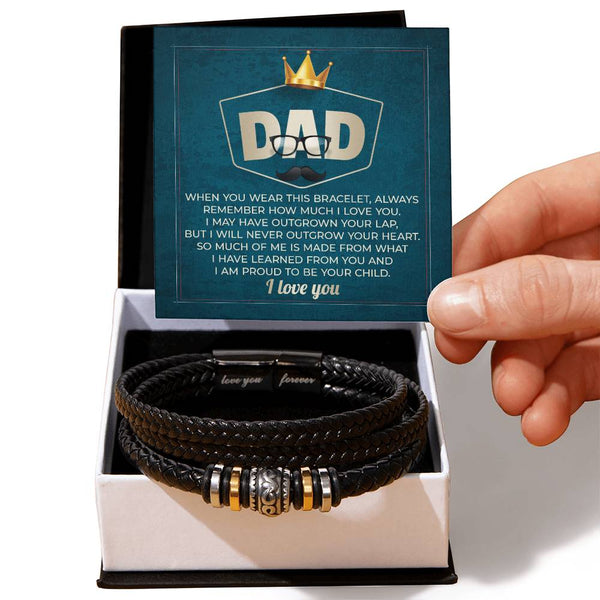 Dad-Be Your Child-Stylish Men's Leather Bracelet | Unique Father's Day Gift