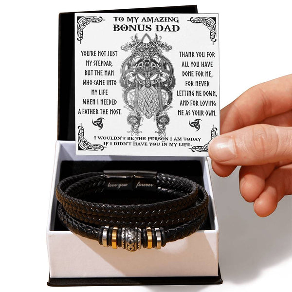 Bonus Dad-Needed A Father-Stylish Men's Leather Bracelet | Unique Father's Day Gift