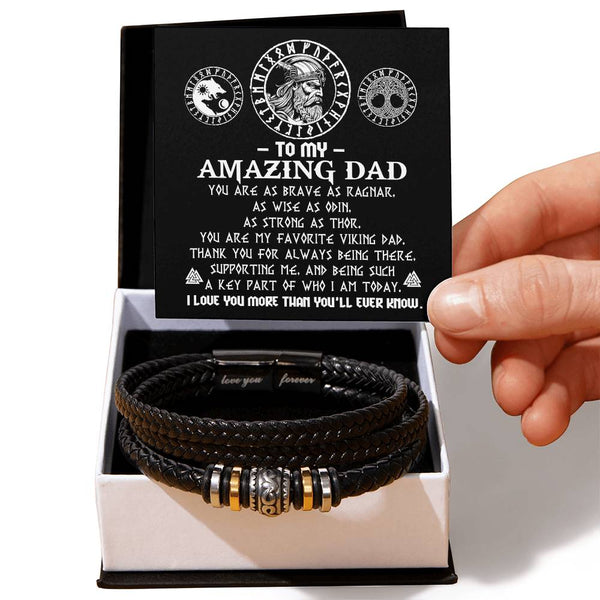 Dad-Viking Dad-Bracelet Stylish Men's Leather Bracelet | Unique Father's Day Gift