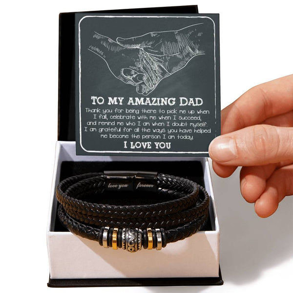 Dad-Pick Me Up-Bracelet Stylish Men's Leather Bracelet | Unique Father's Day Gift