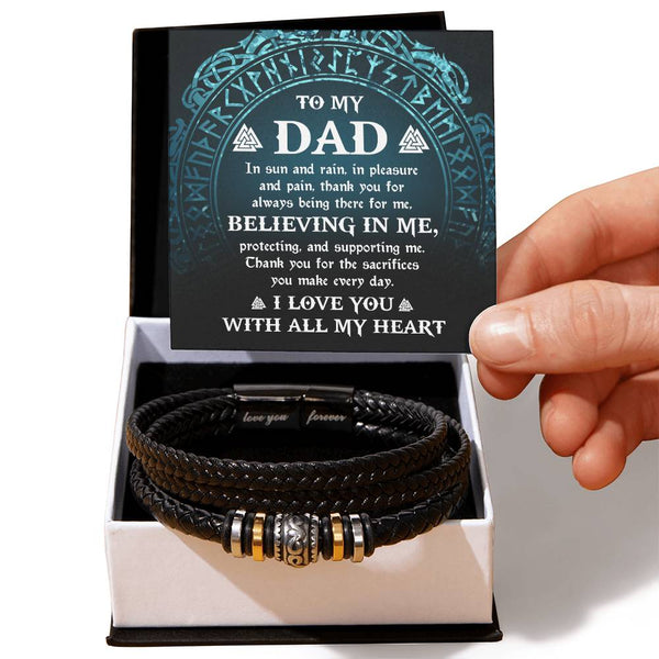 Dad-Pleasure And Pain-Bracelet Stylish Men's Leather Bracelet | Unique Father's Day Gift
