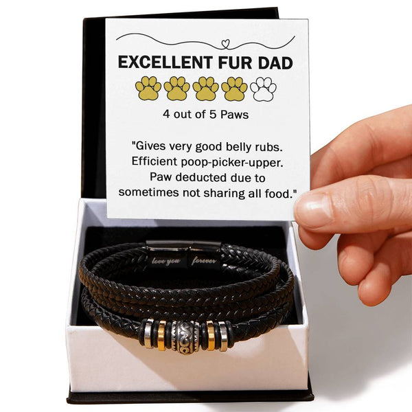 Fur Dad-Sharing All Food-Bracelet Stylish Men's Leather Bracelet | Unique Father's Day Gift