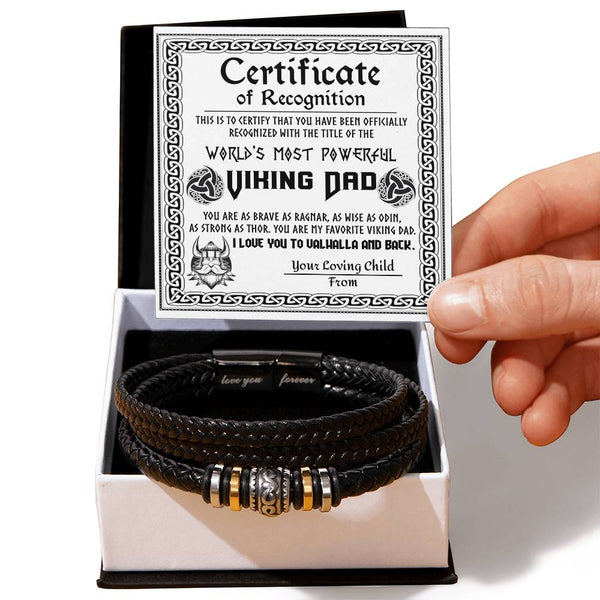 Dad-The Viking Dad-Bracelet Stylish Men's Leather Bracelet | Unique Father's Day Gift