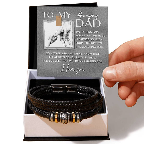 Dad-Always Be Your-Stylish Men's Leather Bracelet | Unique Father's Day Gift