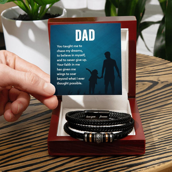 Unforgettable Love: Father's Day Leather Bracelet - you gave me wings to soar