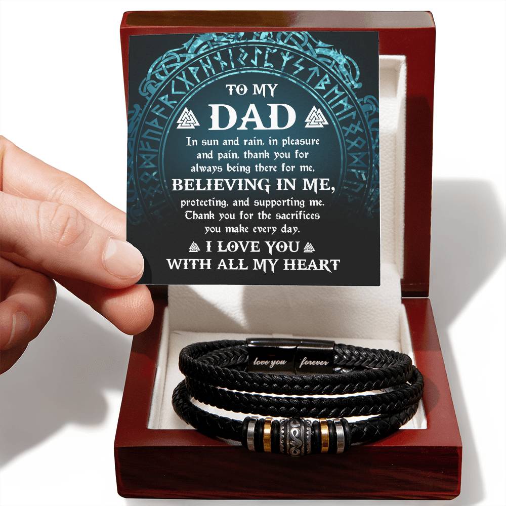 Dad-Pleasure And Pain-Bracelet Stylish Men's Leather Bracelet | Unique Father's Day Gift