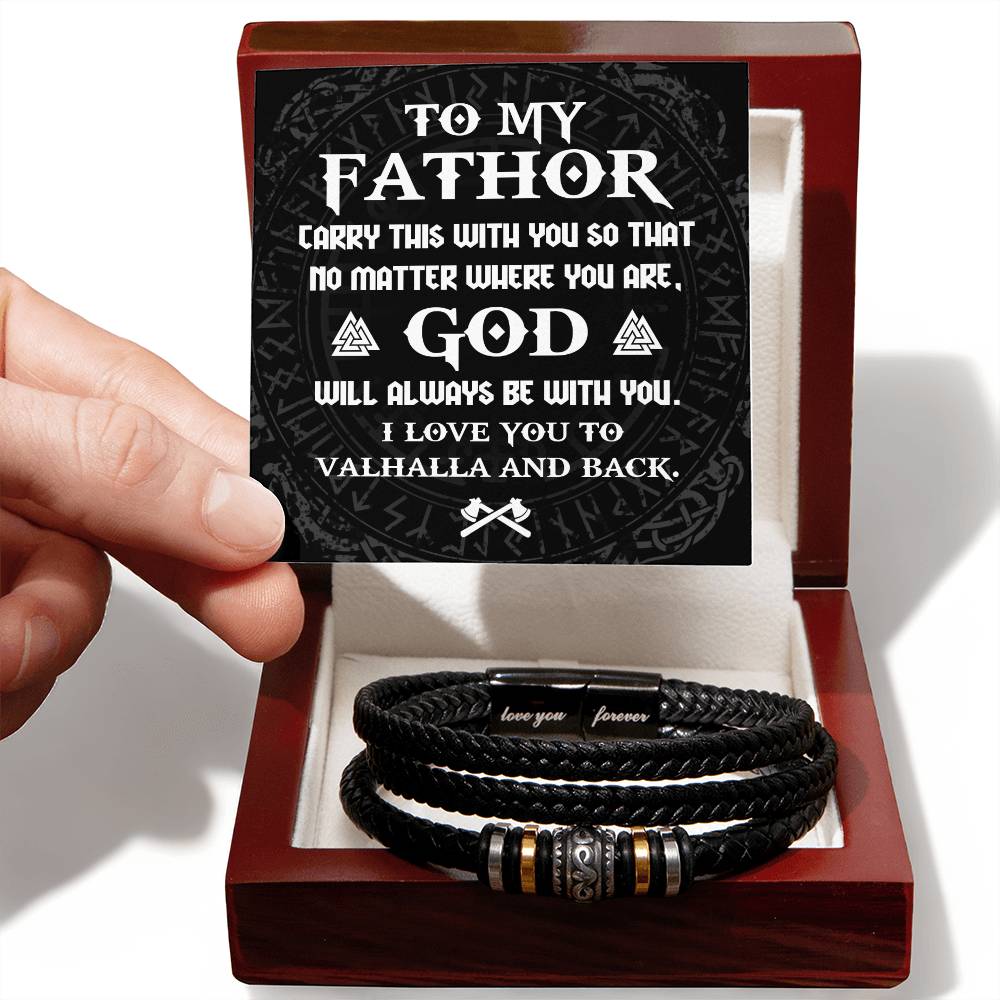 Dad-Be With You-Stylish Men's Leather Bracelet | Unique Father's Day Gift