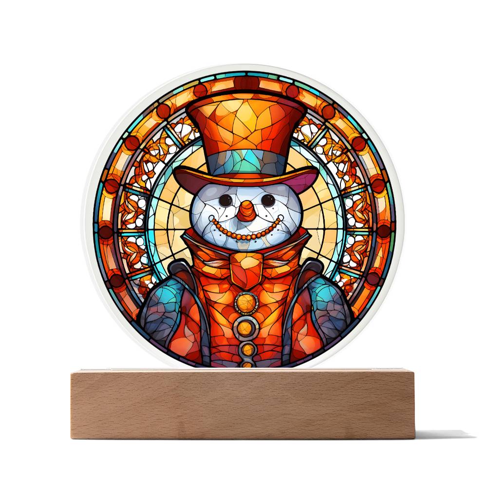 Snowman-Acrylic Circle Acrylic Plaque