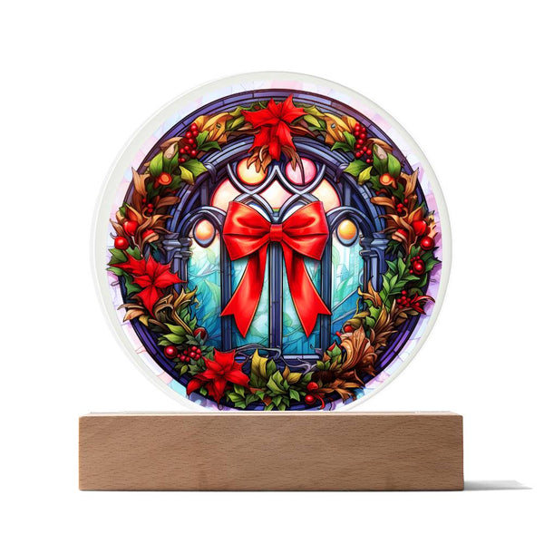 Christmas Wreath-Acrylic Circle Plaque