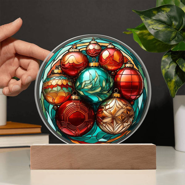 Christmas Balls Acrylic Circle Plaque
