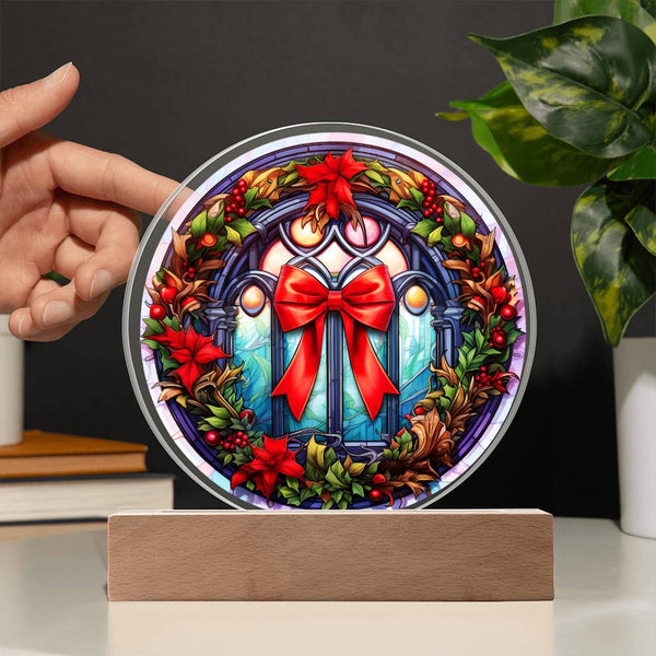 Christmas Wreath-Acrylic Circle Plaque