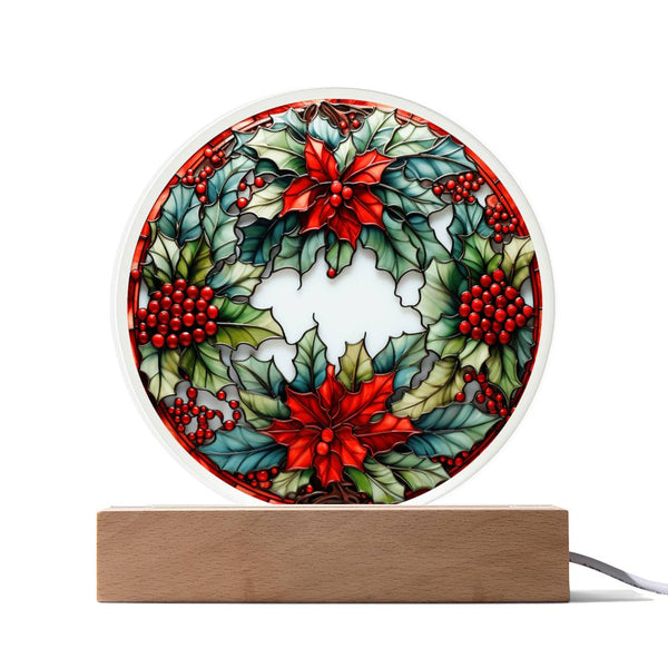 Christmas Wreath Acrylic Circle Plaque