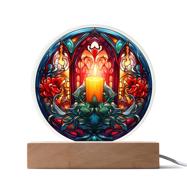 Warm Candle-Acrylic Circle Acrylic Plaque