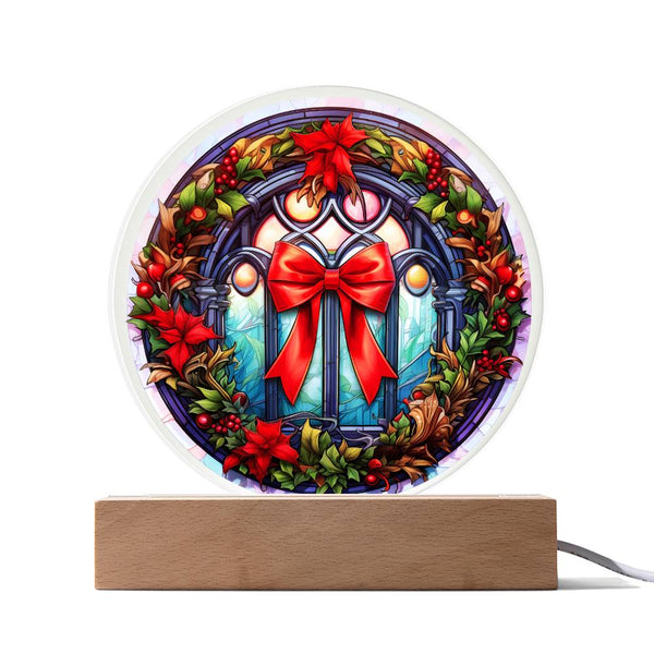Christmas Wreath-Acrylic Circle Plaque