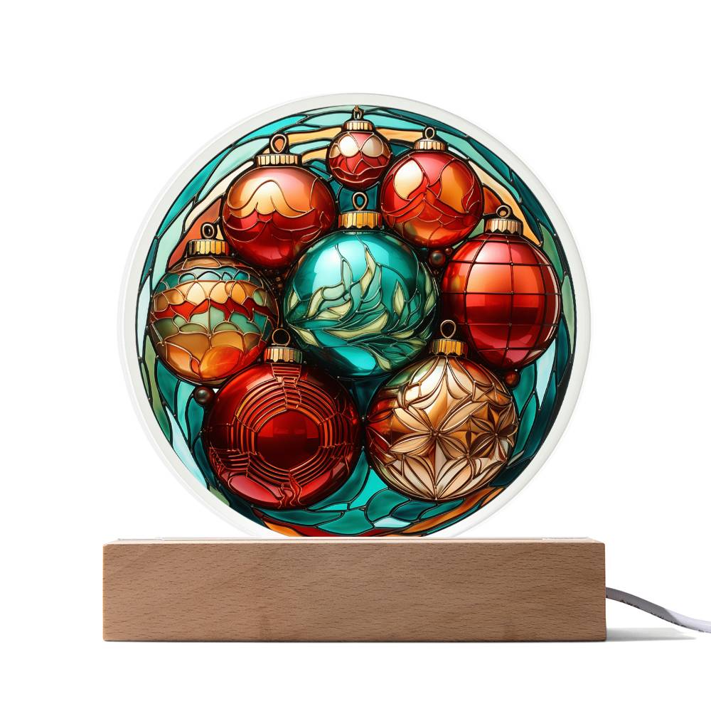 Christmas Balls Acrylic Circle Plaque