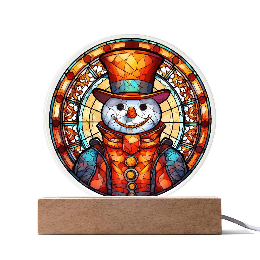 Snowman-Acrylic Circle Acrylic Plaque