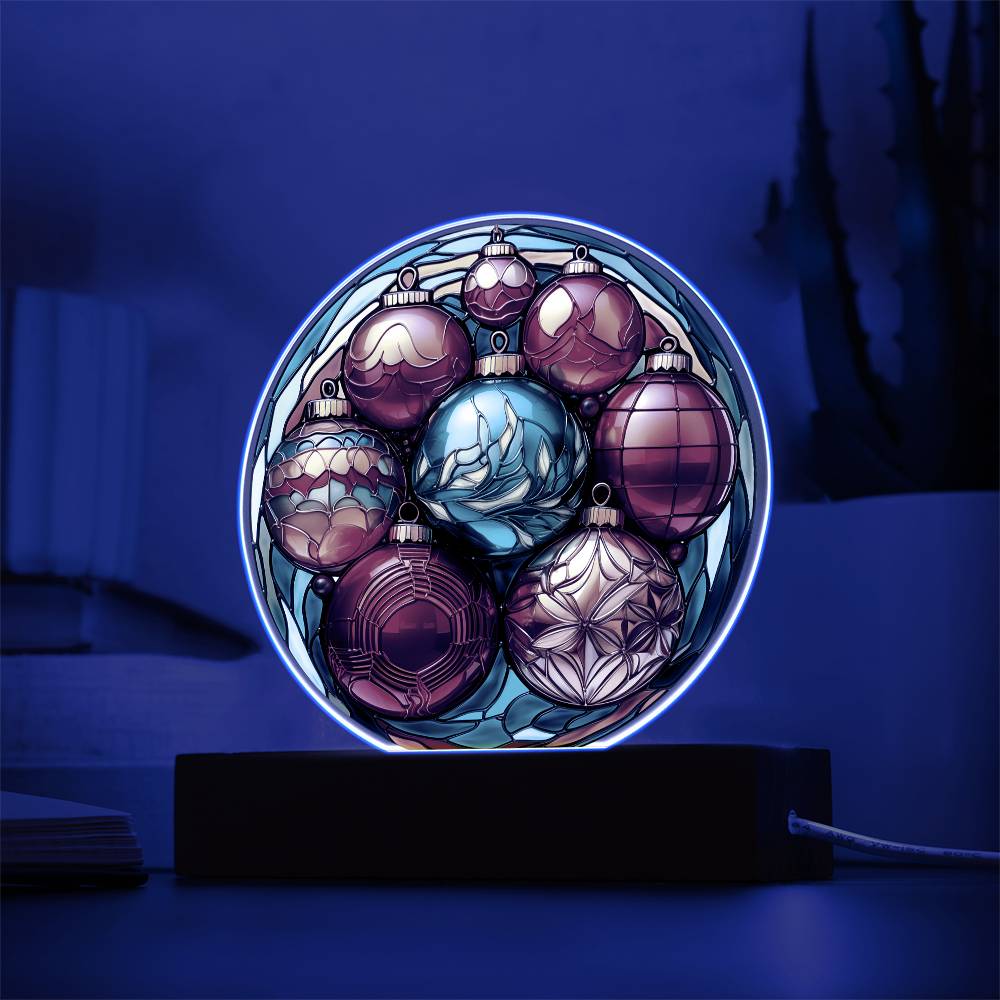 Christmas Balls Acrylic Circle Plaque