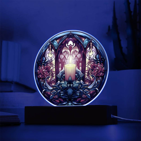 Warm Candle-Acrylic Circle Acrylic Plaque