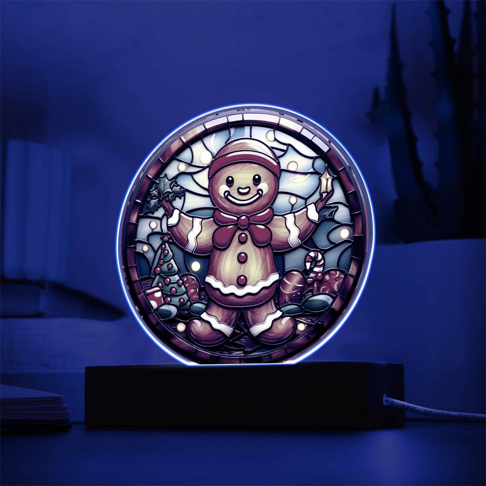 Christmas Gingerbread Acrylic Circle Plaque