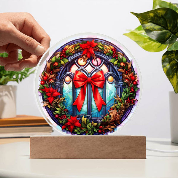 Christmas Wreath-Acrylic Circle Plaque