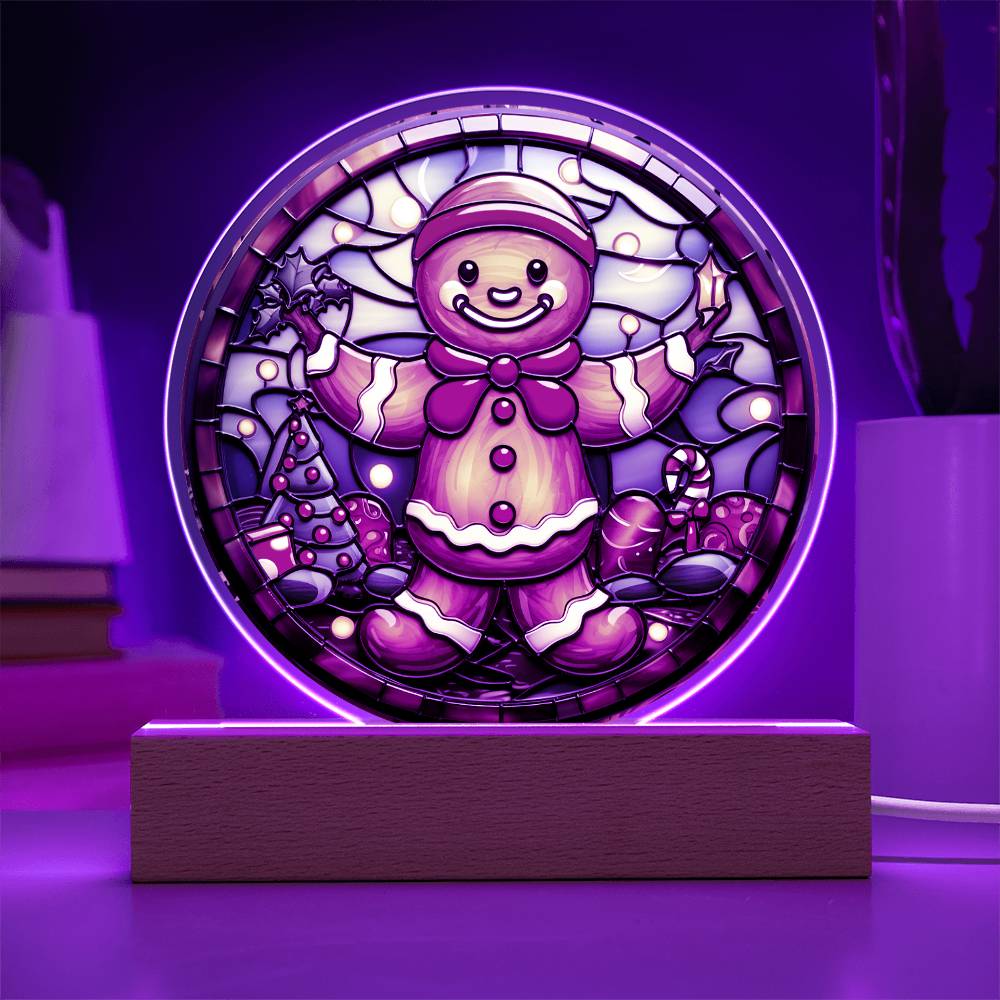 Christmas Gingerbread Acrylic Circle Plaque