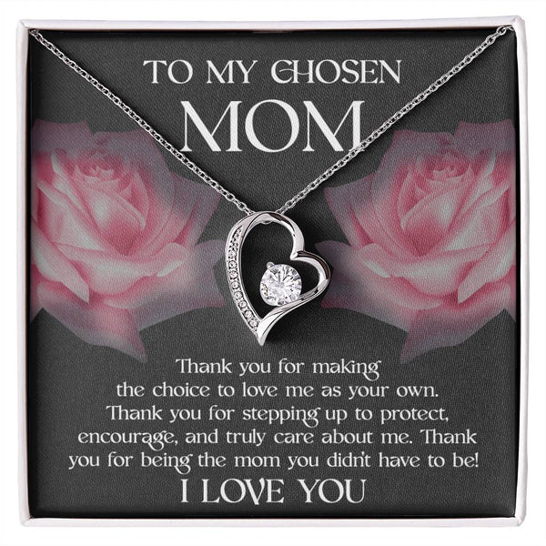 Bonus Mom-My Chosen Mom Forever Love Pendant Necklace