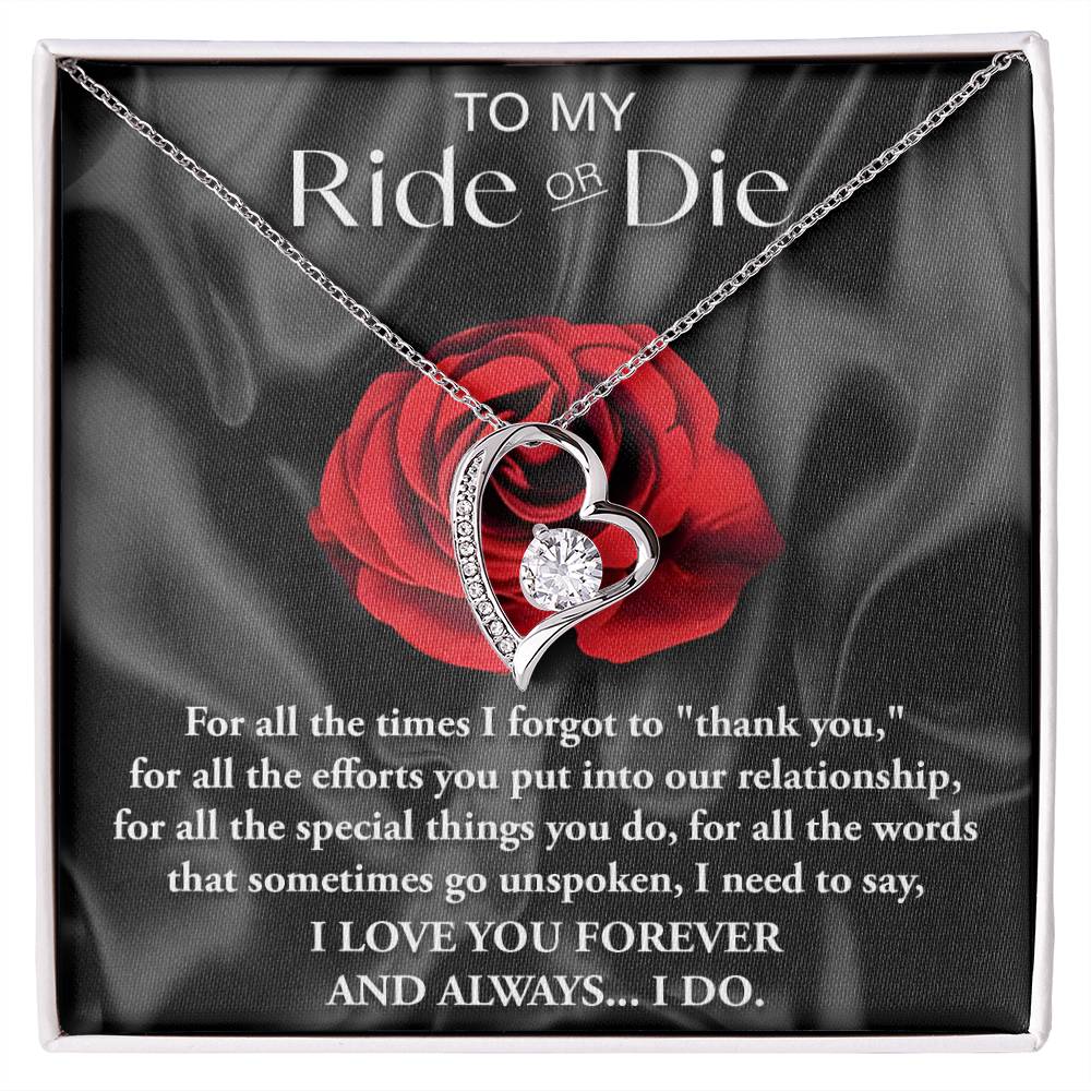 Ride Or Die Forever Love Pendant Necklace