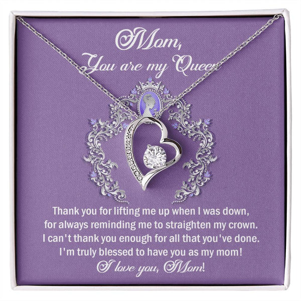 Mom-Belongs To Me Forever Love Pendant Necklace