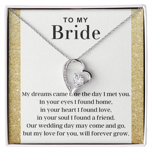 Heart Shaped Necklace: Forever Growing Love for My Bride